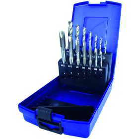   PTG csavart hornyú gépi menetfúró készlet zsákfurathoz HSS M3 -M12 + magfúrók