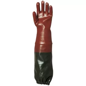   Mártott PVC kesztyű bordó sav/lúg/olajálló 70cm hosszú 10