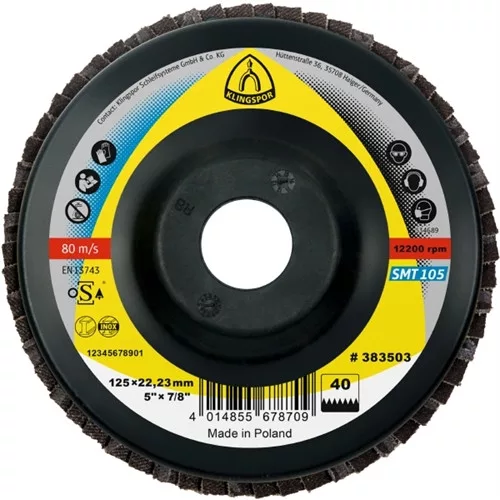 Klingspor Extra Lamellás csiszolótányér, 125 x 22.23mm szemcse P80 kúpos