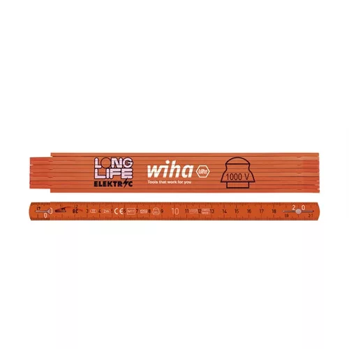 Wiha Longlife villanyszerelő szegmenses mérőléc 2m metrikus, 10 tagos 15mm (42068)