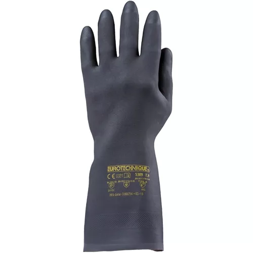 Neoprén fekete vegyszerálló kesztyű 32cm/0 7mm érdes 7