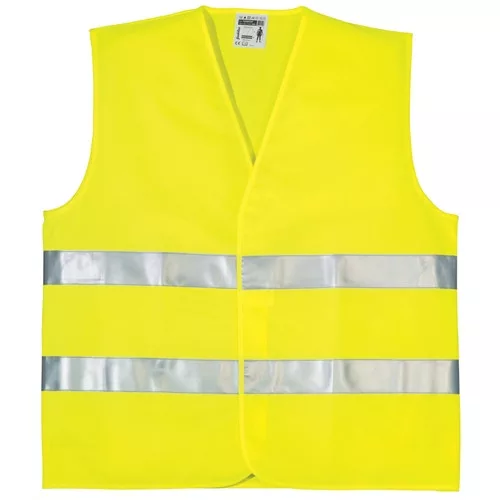 FLUO jólláthatósági mellény 2 keresztcsík sárga L (48/50)