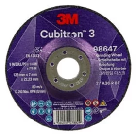   3M 98647 Cubitron 3 süllyesztett tisztítókorong 125x7x22.23mm 36+