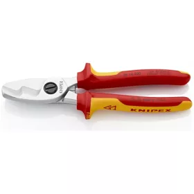 Knipex Kábelolló kettős vágóéllel krómozott VDE 200mm