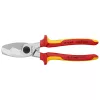 Knipex Kábelolló kettős vágóéllel krómozott VDE 200 mm