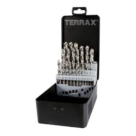   Terrax csigafúró készlet 25 részes 1-13x0.5 mm HSS-G köszörült