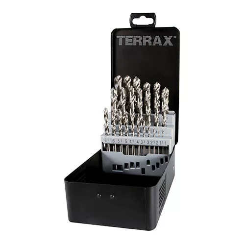 Terrax csigafúró készlet 25 részes 1-13x0.5mm HSS-G köszörült