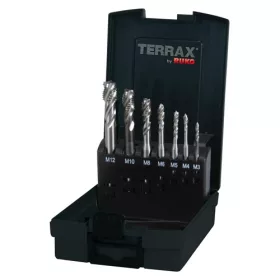   Terrax menetfúró gépi készlet, csavart hornyú M3-M12 HSS 35°