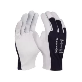   HF Safety Fitter színkecskebőr szerelő kesztyű denim kézháttal 9