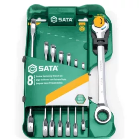   SATA dupla racsnis csillag-villáskulcs 8 részes készlet 8-19mm