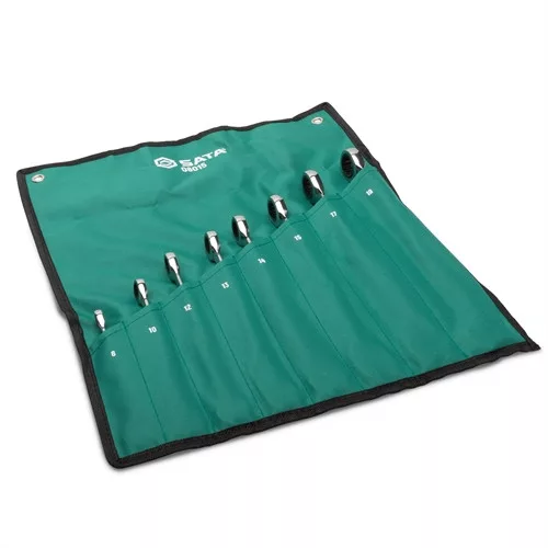 SATA racsnis extra hosszú csillag-villáskulcs készlet 8-19mm 8 részes (csavart nyéllel)
