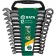 SATA racsnis csillag-villáskulcs készlet 8-19mm 12 részes Black Edition