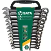 SATA racsnis csillag-villáskulcs készlet 8-19mm 12 részes irányváltós Black Edition
