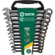 SATA racsnis csillag-villáskulcs készlet 8-19mm 12 részes irányváltós Black Edition