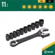 SATA X6 Pass-Thru univerzális állítható villáskulcs készlet 10-19mm 11 részes