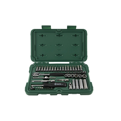 SATA dugókulcs készlet 1/4" 3.5-14mm 52 részes