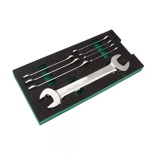 SATA villáskulcs készlet 6x7-30x32 mm 10 részes szivacsmodulban
