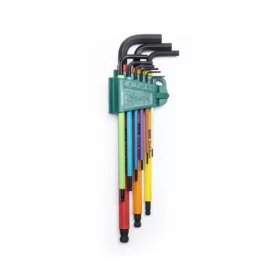   SATA imbuszkulcs készlet 9 részes 1.5-10mm, hosszú gömbvégű (színkód)