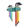 SATA imbuszkulcs készlet 9 részes 1.5-10mm, hosszú gömbvégű (színkód)