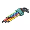 SATA imbuszkulcs készlet 9 részes 1.5-10mm, hosszú gömbvégű (színkód)