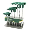 SATA T-nyelű imbuszkulcs készlet 9 részes 2-10mm, gömbvégű, állvánnyal