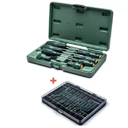 SATA csavarhúzó készlet 8 részes (lapos+PH) + műszerész csavarhúzó készlet 15 részes (lapos+PH+torx+imbusz)