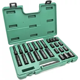   SATA gépi dugókulcs készlet normál+hosszított 1/2" 26 részes (10-24mm)
