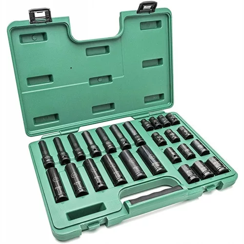 SATA gépi dugókulcs készlet normál+hosszított 1/2" 26 részes (10-24mm)
