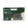SATA gépi dugókulcs készlet normál+hosszított 1/2" 26 részes (10-24mm)