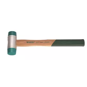SATA kétfejes gumikalapács 60mm hickoryfa nyéllel