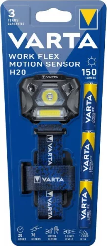 FEJLÁMPA VARTA WORK FLEX MOTION SENSOR H20 /+3AAA/ 150 LUMEN