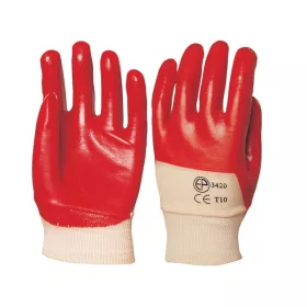 VÉDÕKESZTYÛ  R 3420 PIROS PVC 10-ES / 10 PÁR