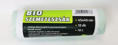 SZEMETESZSÁK KOMPOSZTÁLHATÓ PLA 45X45CM 10L. /10db=1 roll/