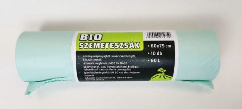 SZEMETESZSÁK KOMPOSZTÁLHATÓ PLA 60X75CM 60 L /10 db=1 roll/