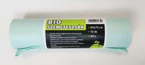 SZEMETESZSÁK KOMPOSZTÁLHATÓ PLA 60X75CM 60 L /10 db=1 roll/