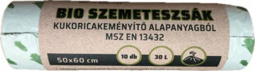 SZEMETESZSÁK KOMPOSZTÁLHATÓ PLA 50X60CM 30L /10db=1 roll/