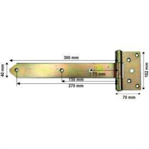 KAPUPÁNT CSUKLÓS 300  MM  HORGANYZOTT  KERESZTPÁNT