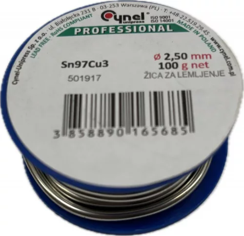 FORRASZTÓÓN PRAKTIK 2.5MM/100 GR Sn97Cu3 5685