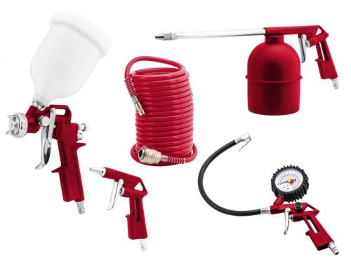 PNEUMATIKUS PISZTOLY KÉSZLET PRAKTIK 5 RÉSZES PTA035 (SZÓRÓ-FÚVÓ)