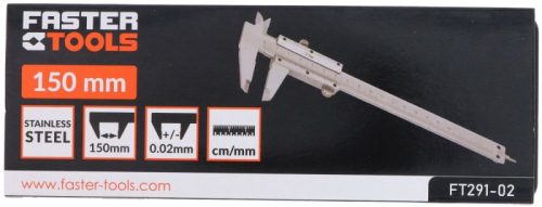 TOLÓMÉRÕ FASTER 150/0,02 MM FÉM FT291-02