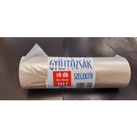 SZEMETESZSÁK 70X110 135 L 25 MIKRON SZELEKTÍV /10 DB