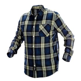 ING NEO 81-541-S  FLANEL KÉK-OLIVA-FEKETE 100% PAMUT