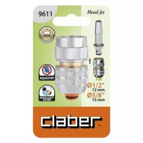   CSAPCSATLAKOZÓ CLABER 9611 KUPLUNGOS 1/2''-5/8'' FÉM AQUASTOP