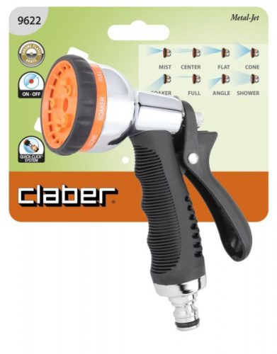 PISZTOLYSZÓRÓFEJ CLABER 9622 8 FUNKCIÓS  FÉM