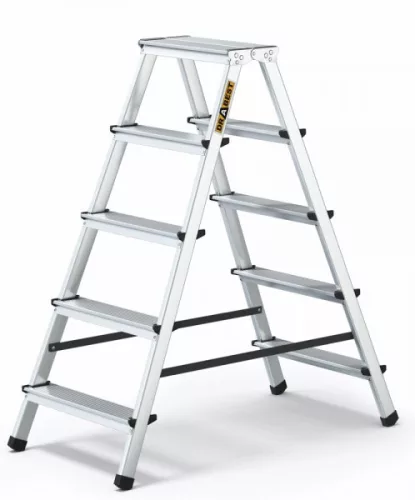LÉTRA ALU basic kétoldalas zsámoly 2x5 Drabest 125 kg