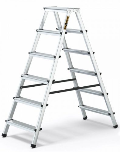 LÉTRA ALU basic kétoldalas zsámoly 2x6 Drabest 125 kg