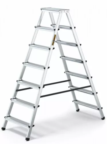 LÉTRA ALU basic kétoldalas zsámoly 2x7 Drabest 125 kg