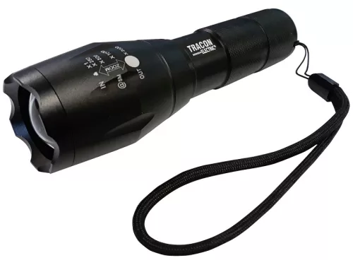 KÉZI LÁMPA LED, AKKUMULÁTOROS, ÁLLÍTHATÓ FÓKUSSZAL  TRACON
