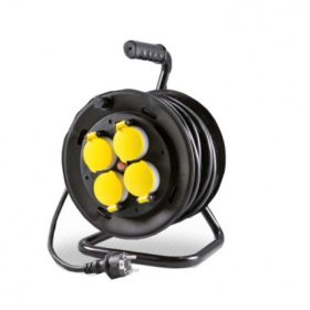   KÁBELDOB MÛA. 4-ES FÉM TARTÓVAL 3X1,5  25 M  FEKETE IP44 H07RN-F 3G1,5MM2