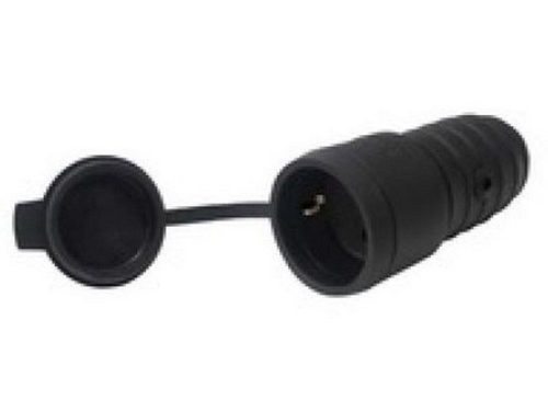 LENGÕ DUGALJ GUMI 2PI+F IP44 KUPAKKAL FEKETE V1601